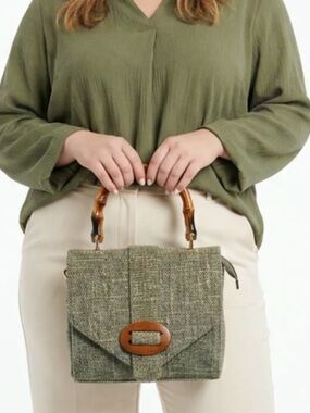 Wenz Vintage Olive Tweed Bag